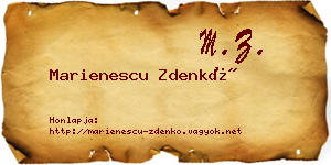 Marienescu Zdenkó névjegykártya